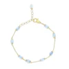 Nanis Gullarmbånd-Armbånd, Azure Amulets Akvamarin