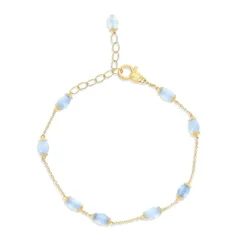 Nanis Gullarmbånd-Armbånd, Azure Amulets Akvamarin
