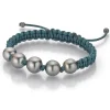 Gellner Perlearmbånd-Armbånd, Petroleum Makrame Med Tahitiperler