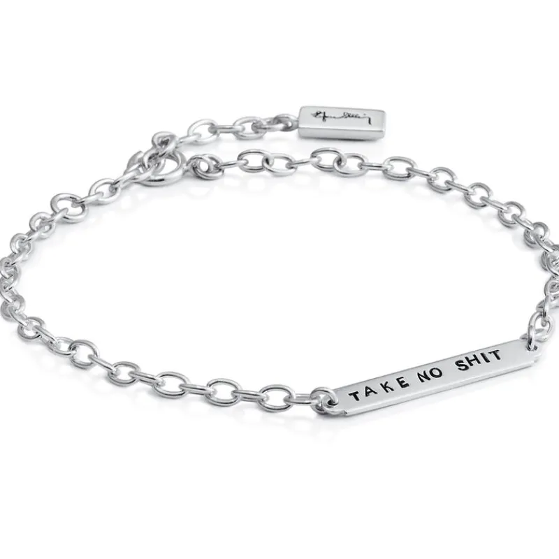 Efva Attling Sølvarmbånd-Armbånd, Power Plates Bracelet - Take No Shit