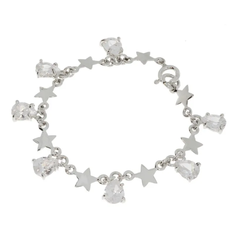 Rikke Harsheim Sølvarmbånd-Armbånd, Solv Stjerner Og Zirconia Draper