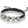 Gellner Perlearmbånd-Armbånd, Sort Makrame Med Tahitiperler