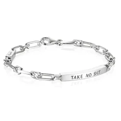 Efva Attling Sølvarmbånd-Armbånd, Thin Silver Take No Shit
