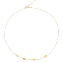 Nanis Halssmykker Med Fargesten-Kjede, Amuleti Orange Aventurine