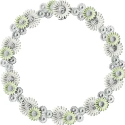 Georg Jensen Halssmykker I Sølv-Kjede, Daisy Hvit, Gronn Og Bla