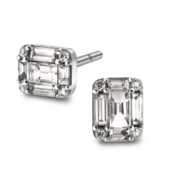 David-Andersen Gulløredobber-Orepynt, Baguett- Og Brilliantslipte 0,35 Ct