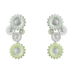 Georg Jensen Sølvøredobber-Orepynt, Daisy Gronn Og Hvit