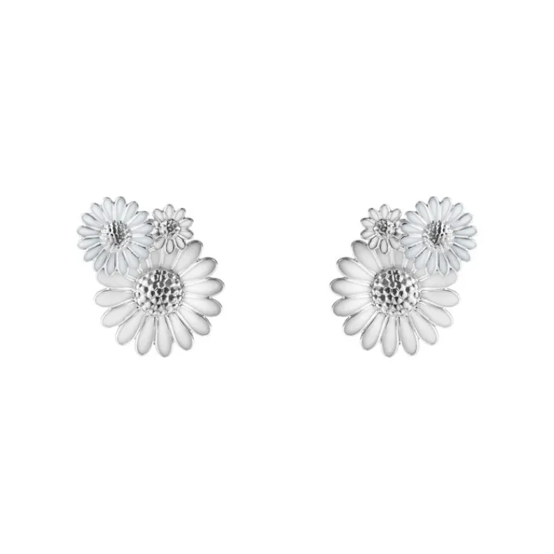 Georg Jensen Sølvøredobber-Orepynt, Daisy Hvit