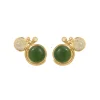 Ole Lynggaard Copenhagen Gulløredobber-Orepynt, Lotus Rutilkvarts Og Serpentin