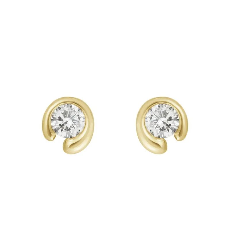 Georg Jensen Gulløredobber-Orepynt, Mercy 0,20 Ct