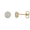 David-Andersen Gulløredobber-Orepynt, Rosett Diamanter 0,50 Ct