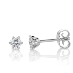 David-Andersen Gulløredobber-Orepynt, Solitaer 0,60Ct Totalt