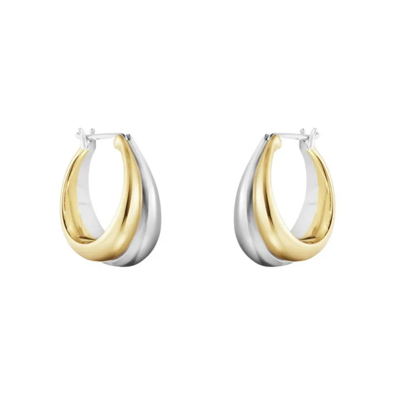 Georg Jensen Sølvøredobber-Øreringer, Curve (Medium)