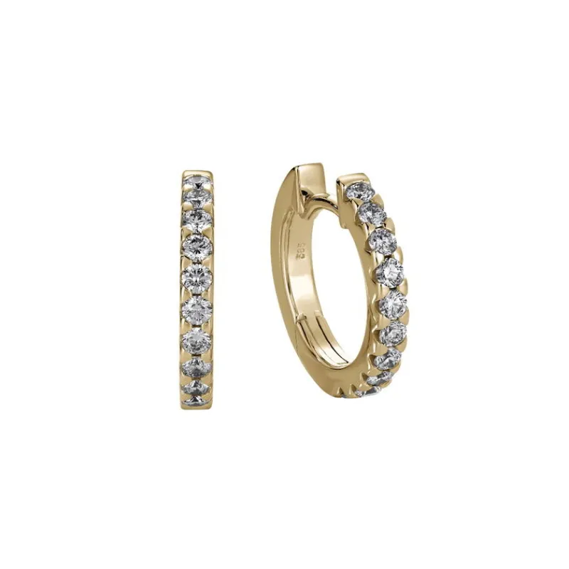 David-Andersen Gulløredobber-Øreringer, Diamanter 0,25 Ct