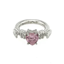 Rikke Harsheim Sølvringer-Ring, Bladring Lys Rosa Zirconia
