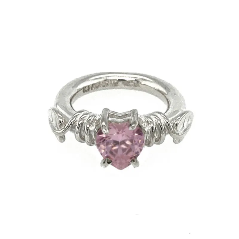 Rikke Harsheim Sølvringer-Ring, Bladring Lys Rosa Zirconia