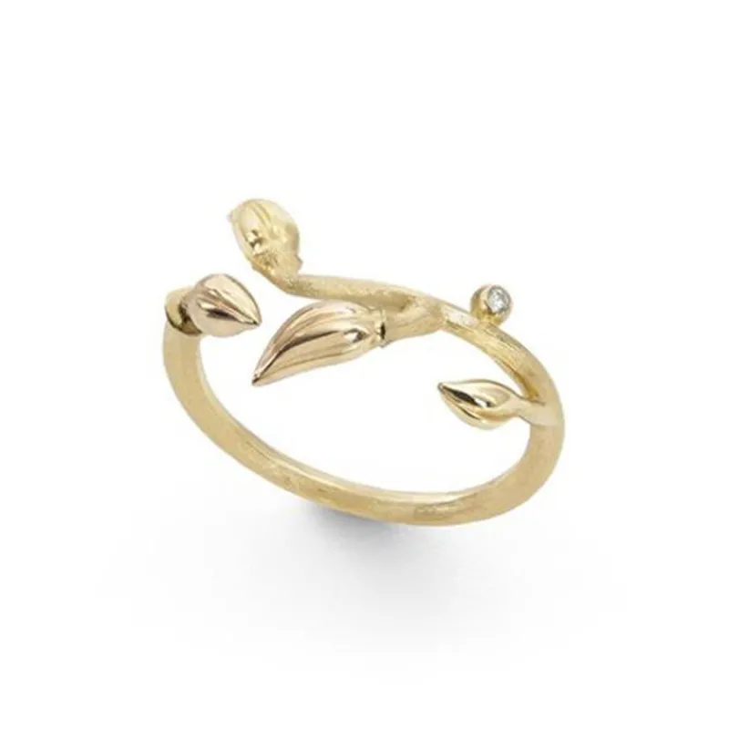 Ole Lynggaard Copenhagen Diamantringer-Ring, Blooming Med Tre Blader I Rosegull