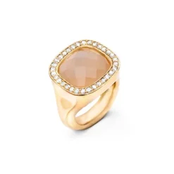 Ole Lynggaard Copenhagen Gullringer-Ring, Cushion Diamantkant Med Blush Manesten