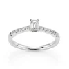 David-Andersen Diamantringer-Ring, Enstens Smaragdslipt Med Diamanter (0,49 Ct)