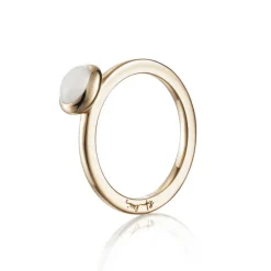 Efva Attling Gullringer-Ring, Love Bead Hvit Manesten
