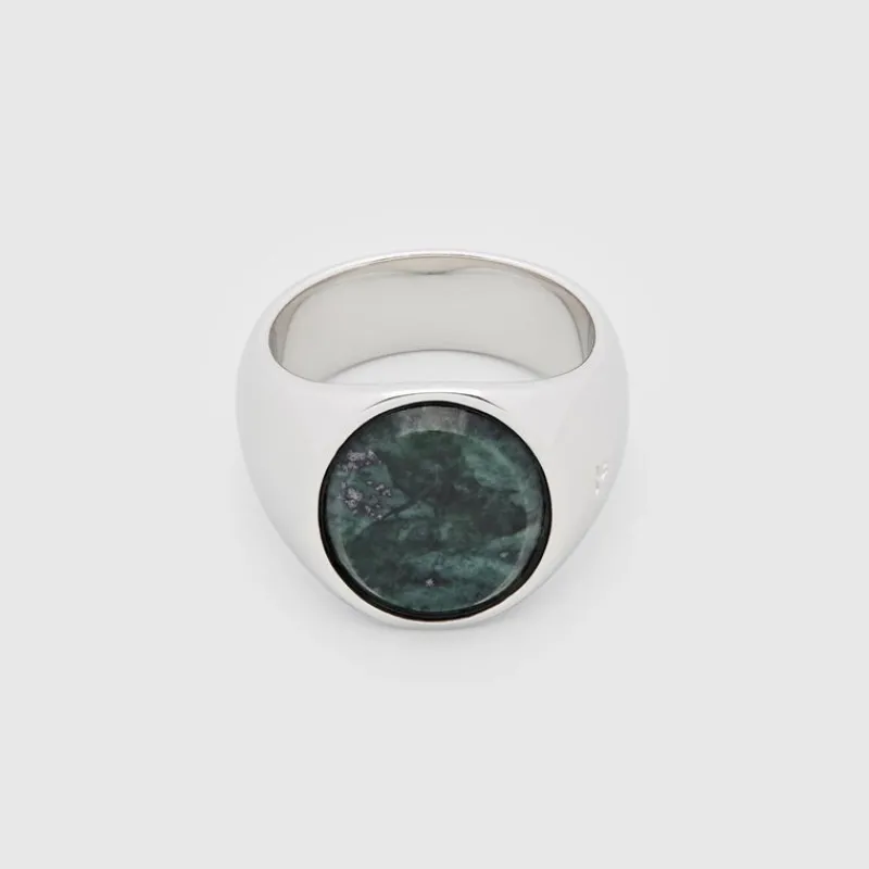Tom Wood Ringer-Ring, Oval Green Marble