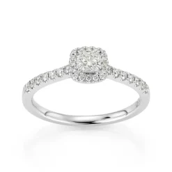 David-Andersen Diamantringer-Ring, Rosett Cushionslipt Med Diamanter (0,55 Ct)