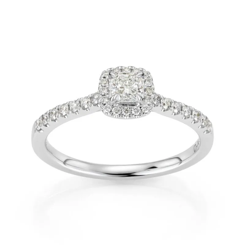 David-Andersen Diamantringer-Ring, Rosett Cushionslipt Med Diamanter (0,55 Ct)