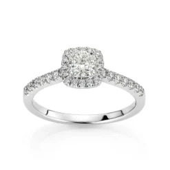 David-Andersen Diamantringer-Ring, Rosett Cushionslipt Med Diamanter (0,79 Ct)