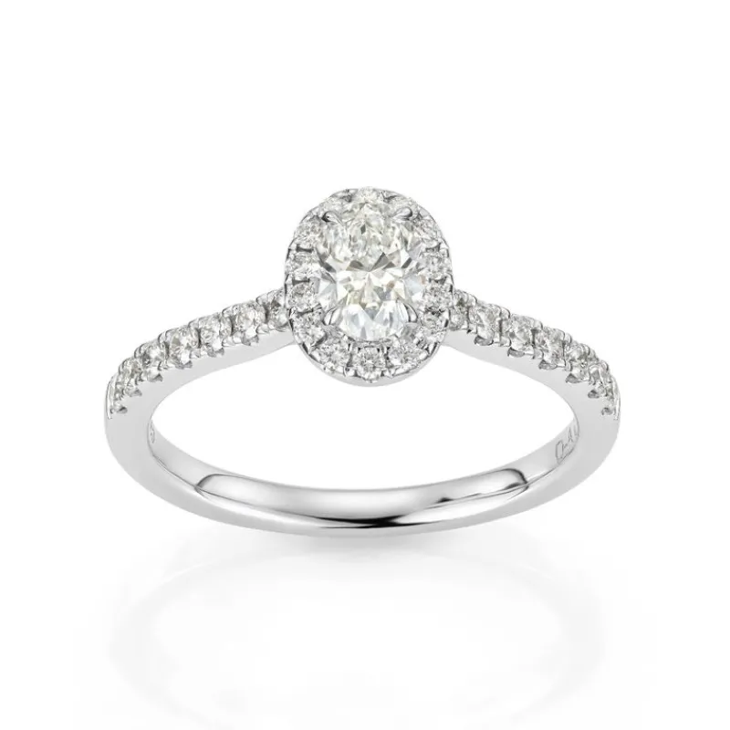 David-Andersen Diamantringer-Ring, Rosett Ovalslipt Med Diamanter (0, 85 Ct)