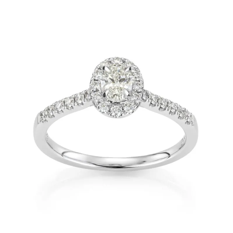 David-Andersen Diamantringer-Ring, Rosett Ovalslipt Med Diamanter (0, 58 Ct)